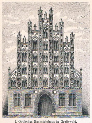 Spätgotisches Giebelhaus, Markt 11 in Greifswald.