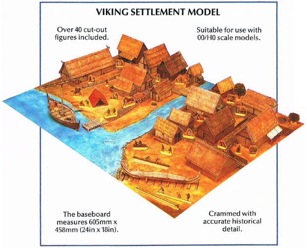 Wikingerdorf, H0/00 Kartonmodell Usborne Publishing 0746002572.