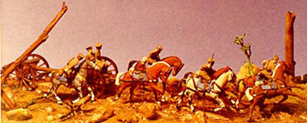 Britische Artillerie zu Pferd, 1914.