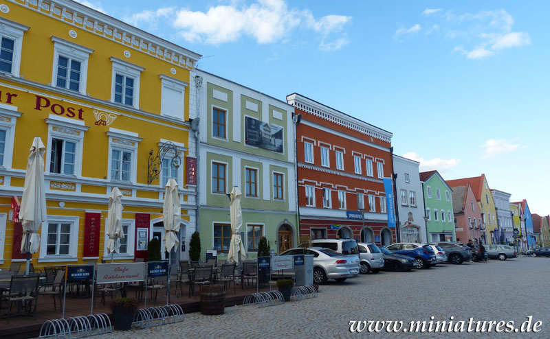 Der Marktplatz in Obernberg am Inn.