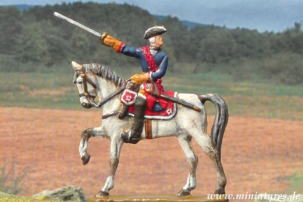 Berittener Offizier, 40 mm Zinnfigur Prince August.
