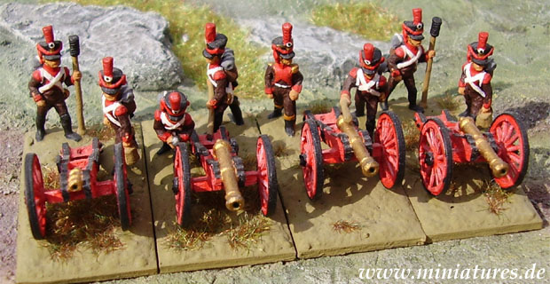 Gebrauch des Geschützes, 15 mm Minifigs.