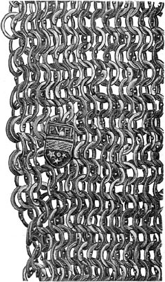 Genietetes Maschengeflecht eines Panzerärmels.