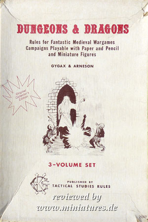 Dungeons & Dragons – Rules for Fantastic Medieval Wargames Campaigns, Gary Gygax, Dave Arneson.